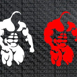 Body builder decal stickers for cars, bikes, laptops