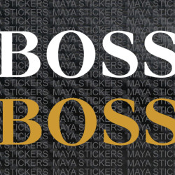 BOSS logo decal stickers for cars, bikes, laptops, helmet ( Pair of 2 )