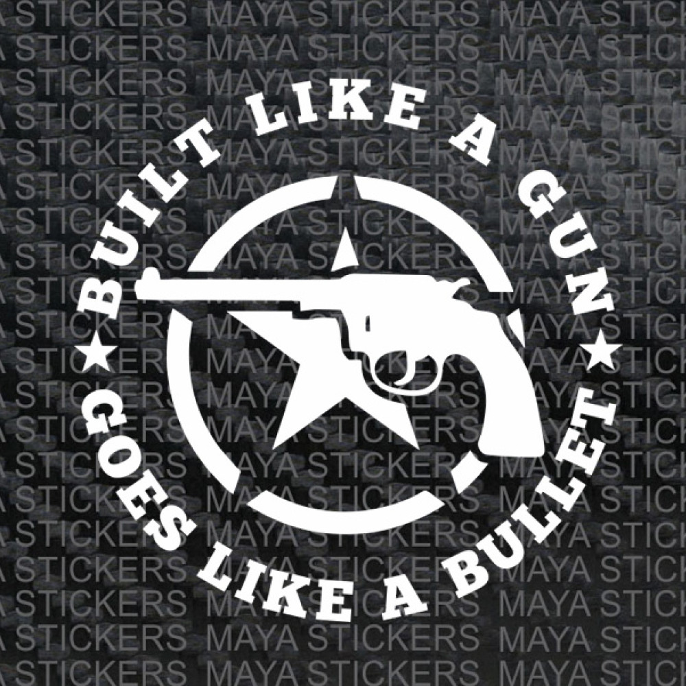 Customizable Sticker Gun Built like a gun Star and Pistol sticker in custom colors and sizes