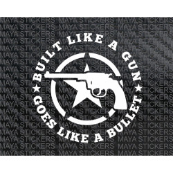 Built like a gun star and revolver design decal sticker for royal enfield bikes