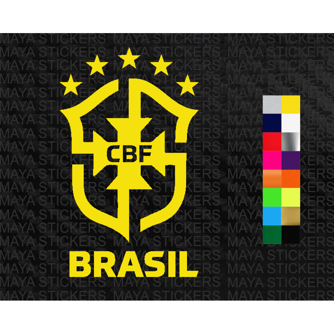 Brazil football team logo stickers in custom colors and sizes