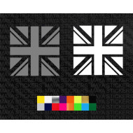 British Flag square design stickers in single color for cars, bikes, laptops and others ( Pair of 2 ) 