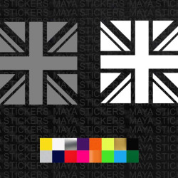 British Flag square design stickers in single color for cars, bikes, laptops and others ( Pair of 2 ) 