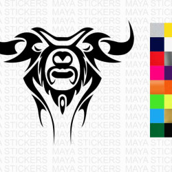 Tribal design bull head sticker for cars, bikes, laptops , helmets