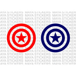 Captain America star shield sticker in single color. 