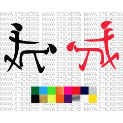 Funny chinese doggy style sex characters sticker for cars, bikes, laptop, mobiles