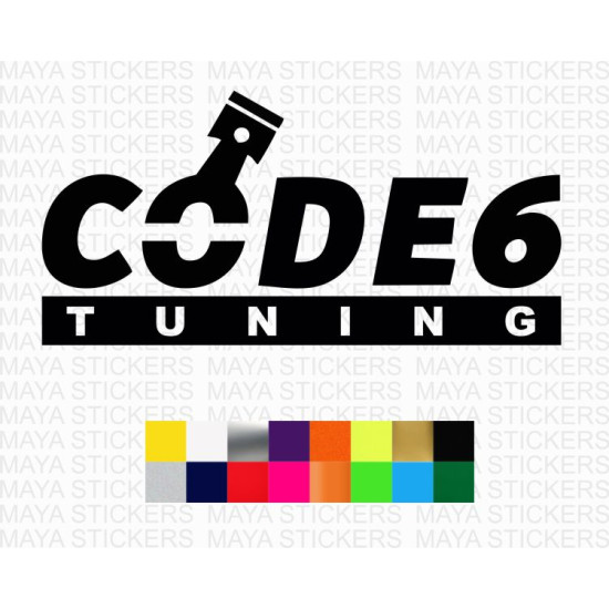 Code 6 tuning logo stickers