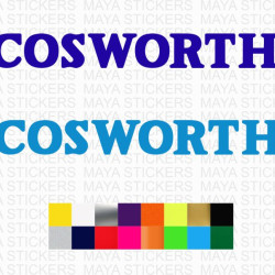 COSWORTH logo car stickers ( Pair of 2 )