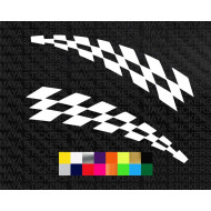 Curved stripe decal sticker for motorcycles and helmets ( pair of 2 )