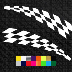 Curved stripe decal sticker for motorcycles and helmets ( pair of 2 )