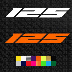 125 sticker for KTM 125 Duke and other 125 cc motorcycles  ( Pair of 2 )