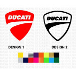 Ducati shield single color logo stickers for motorcycles and helmets ( Pair of 2 )