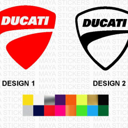 Ducati shield single color logo stickers for motorcycles and helmets ( Pair of 2 )