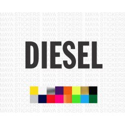 Diesel fuel cap sticker in classy font - Custom colors available