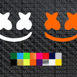 DJ Marshmello mask face logo decal sticker for bikes, cars, laptops, mobile