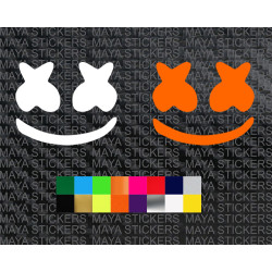 DJ Marshmello mask face logo decal sticker for bikes, cars, laptops, mobile
