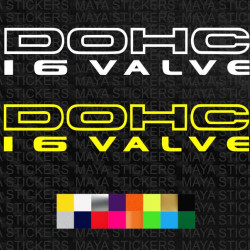 DOHC 16 Valve logo decal car sticker ( Pair of 2 )