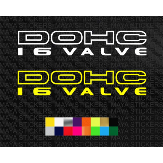 DOHC 16 Valve logo decal car sticker ( Pair of 2 )