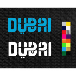 Dubai logo stickers for cars, bikes, laptops, luggage bags ( Pair of 2 )
