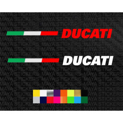 Ducati logo with Italian flag stripe for motorcycles and helmets