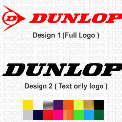Dunlop tires logo stickers for motorcycles, helmets, cars ( Pair of 2 )