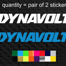 Dynavolt logo stickers for Motorcycles and helmets