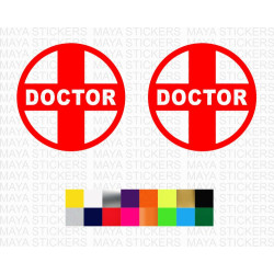 Doctor round design logo stickers for cars, doors, bikes and others ( Pair of 2 )
