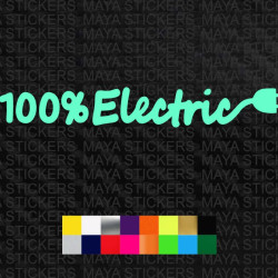 100% electric logo decal stickers for electric cars and scooters 