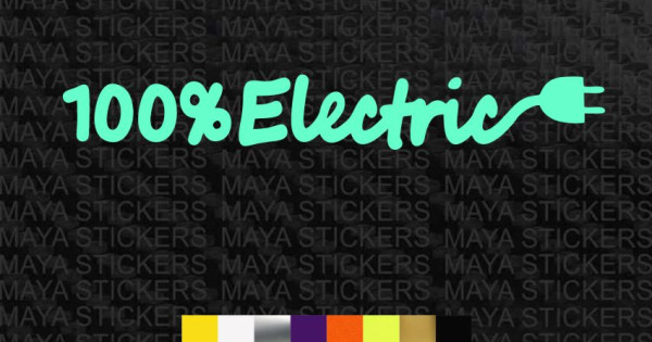Exponential Sticker 100% electric decal sticker in custom colors and sizes