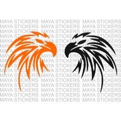 Eagle Falcon head tribal pattern decal sticker (Pair of 2) 