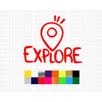 Explore decal with map location symbol for cars and bikes