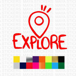 Explore decal with map location symbol for cars and bikes