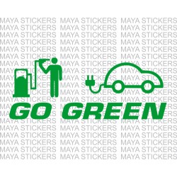 Go Green Electric cars bumper sticker