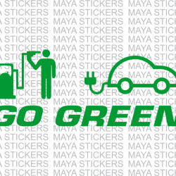 Go Green Electric cars bumper sticker