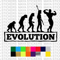 Evolution body building decal sticker for cars, bikes, laptops and wall