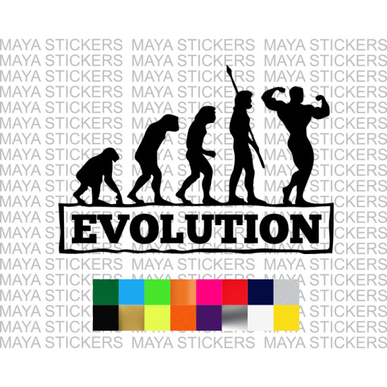 Evolution body building decal sticker for cars, bikes, laptops and wall