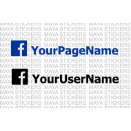 Facebook User Name / Page Name custom stickers  ( Pair of 2 )