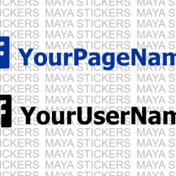 Facebook User Name / Page Name custom stickers  ( Pair of 2 )