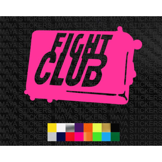 Fight club logo stickers in custom colors and sizes