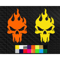 Flaming skull ghost rider decal stickers for cars, bikes, laptops, helmets
