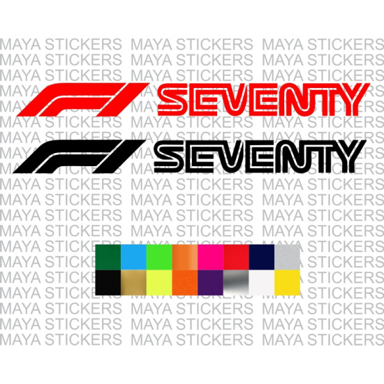 Formula 1 seventy years logo decal sticker for cars, bikes, laptops, wall