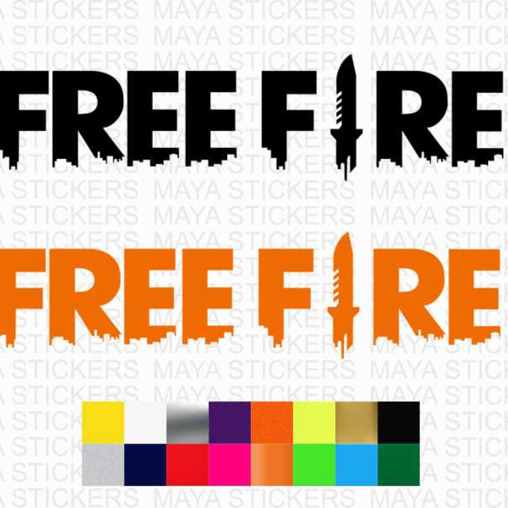 Free Fire Zone Sticker Free Fire logo stickers in custom colors and sizes