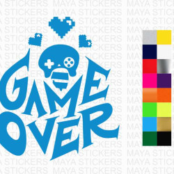 Game over logo decal sticker for laptops, bike, cars