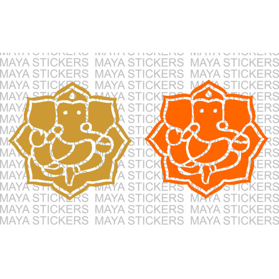 Ganesh / Ganpati sticker in flower pattern design 