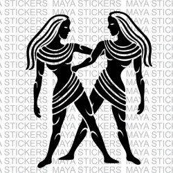 Gemini astrological sign stickers for cars, bikes, laptops