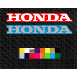 Honda text logo decal sticker with background for bikes and helmets ( Pair of 2 )
