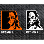 Hanuman Angry Face Dual color Sticker for bikes, laptops, walls, door.