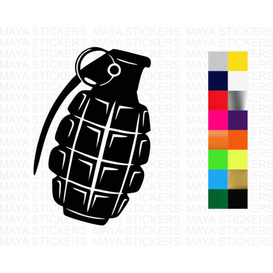 Hand Grenade decal sticker for cars, bikes, laptops and others