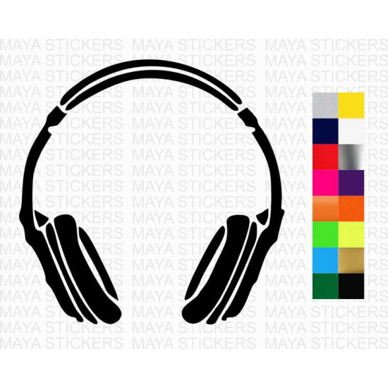 Headphone decal stickers in custom colors and sizes