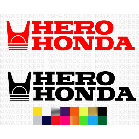 Hero honda logo stickers in custom colors and sizes